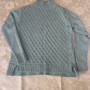 Talbots Light Blue Textured Turtleneck Sweater